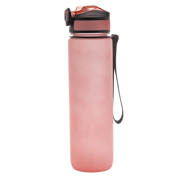 Encontraproduto.com.br - Garrafa Squeeze para Água de Plástico com Marcadores Rosa Lyor 1L