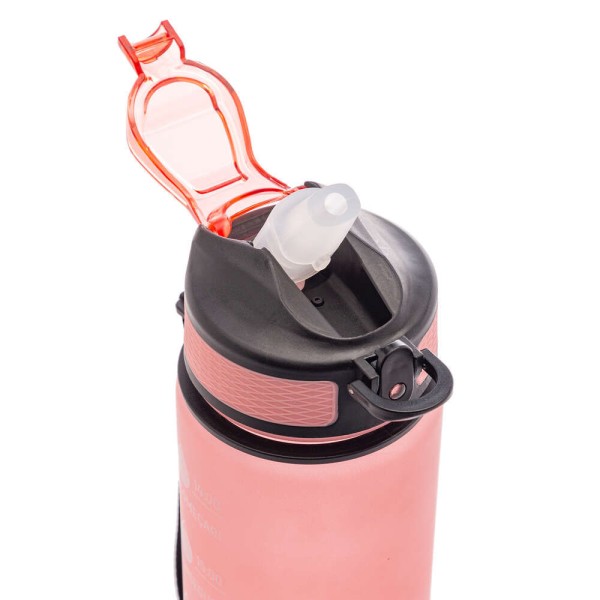 Encontraproduto.com.br - Garrafa Squeeze para Água de Plástico com Marcadores Rosa Lyor 1L