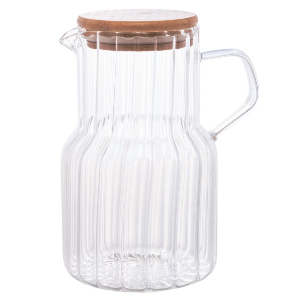 Encontraproduto.com.br - Jarra de Vidro Borossilicato com Tampa de Bambu Classic 1,125L - Lyor