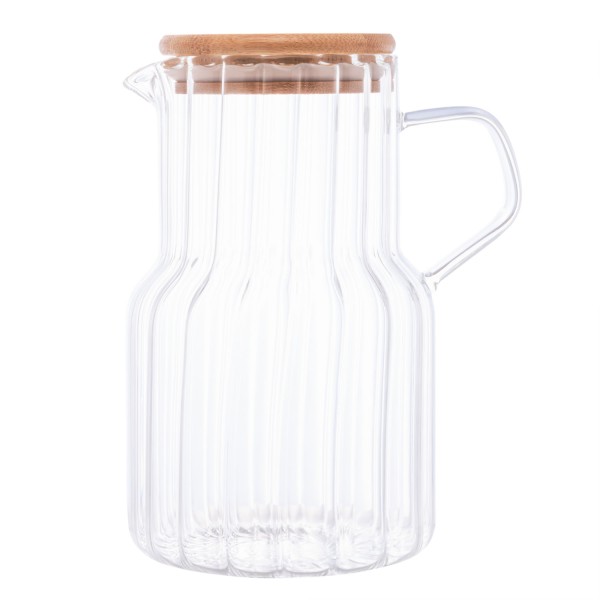 Encontraproduto.com.br - Jarra de Vidro Borossilicato com Tampa de Bambu Classic 1,125L - Lyor