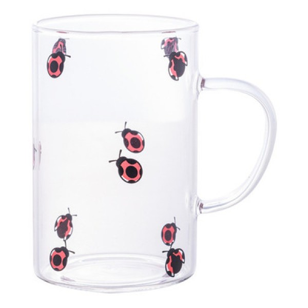 Caneca Vidro Borossilicato Resistente Calor Ladybug 280ml