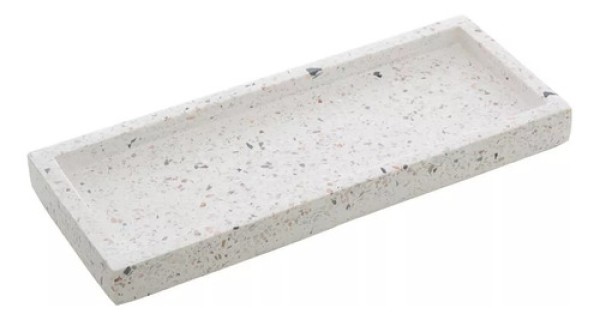 Encontraproduto.com.br - Bandeja Retangular Terrazo de Marmore 25cm