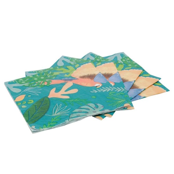 Encontraproduto.com.br - Guardanapos de Papel 20un Estampado Tropical Birds 33cm Lyor