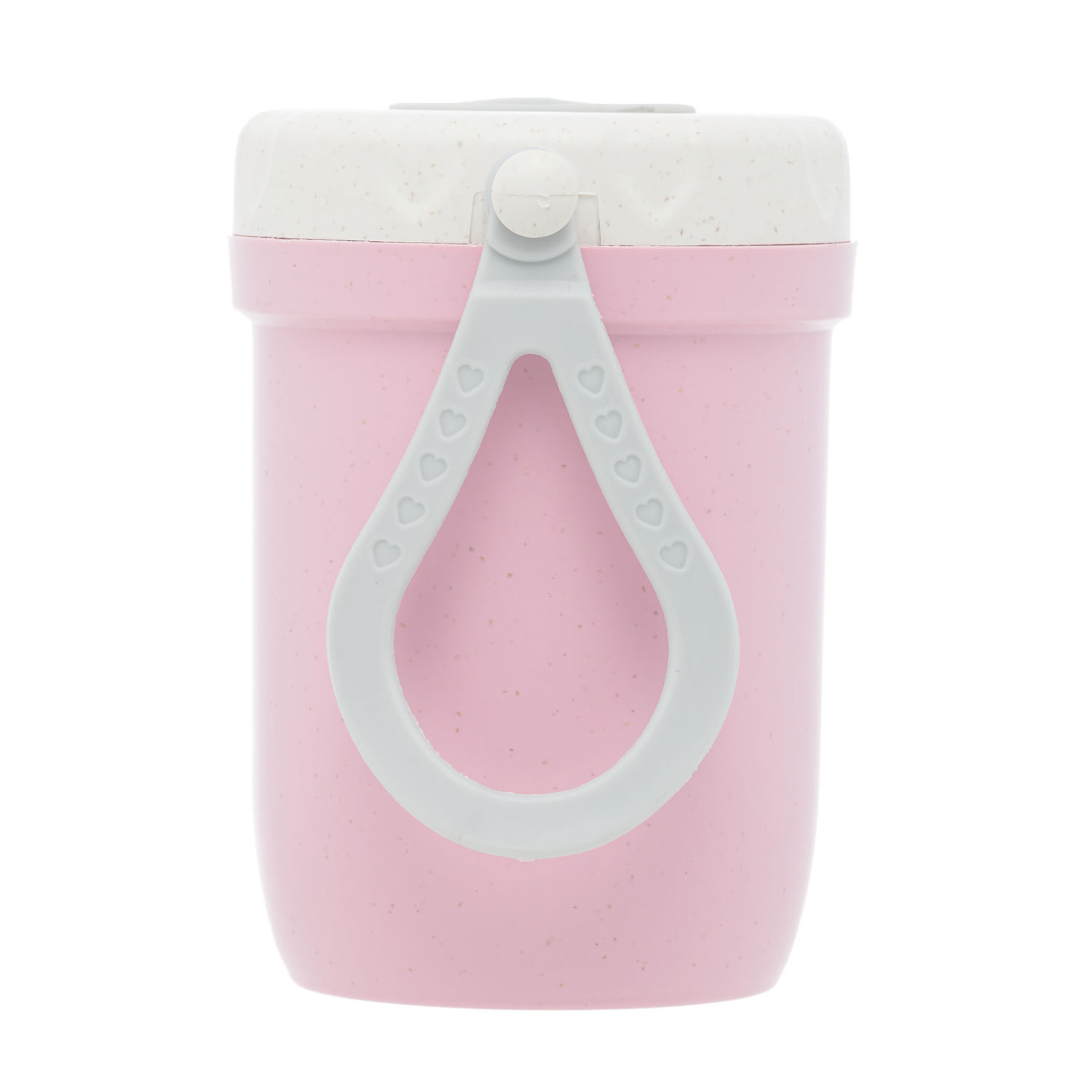 Encontraproduto.com.br - Pote Térmico de Bambu e PP Parede Dupla com Alça de Silicone e Tampa Rosa 300ml - Lyor