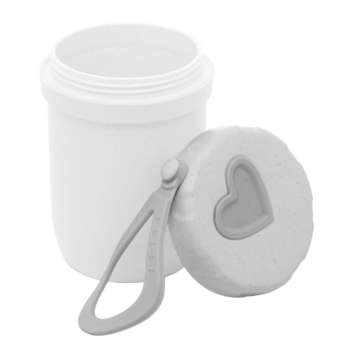 Encontraproduto.com.br - Pote Térmico de Bambu e PP Parede Dupla com Alça de Silicone e Tampa Branca 300ml - Lyor