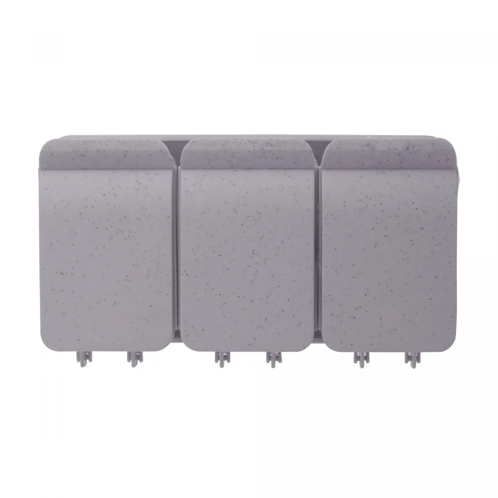 Encontraproduto.com.br - Kit 3 Porta Temperos De Bambu C/colher E Bandeja Lines Cinza