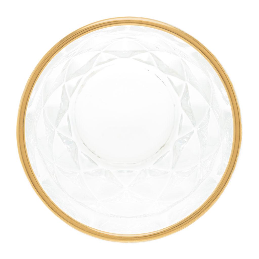 Encontraproduto.com.br - Copo de Vidro com Fio de Ouro Diamond 270ml