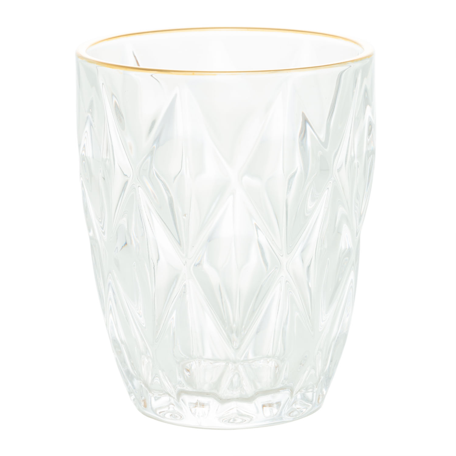 Encontraproduto.com.br - Copo de Vidro com Fio de Ouro Diamond 270ml