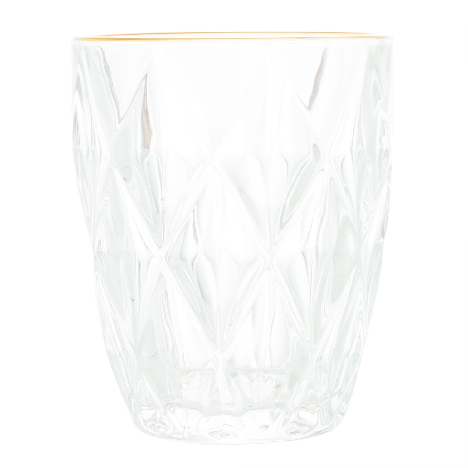 Encontraproduto.com.br - Copo de Vidro com Fio de Ouro Diamond 270ml