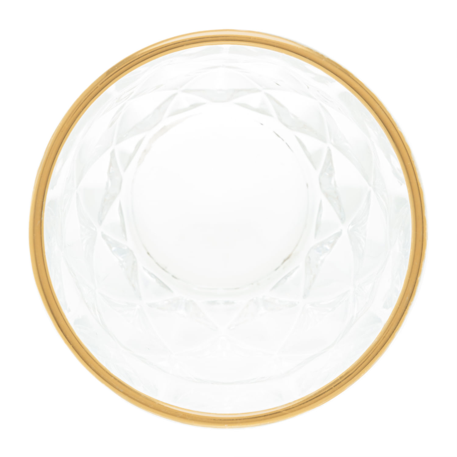 Encontraproduto.com.br - Copo de Vidro com Fio de Ouro Diamond 270ml