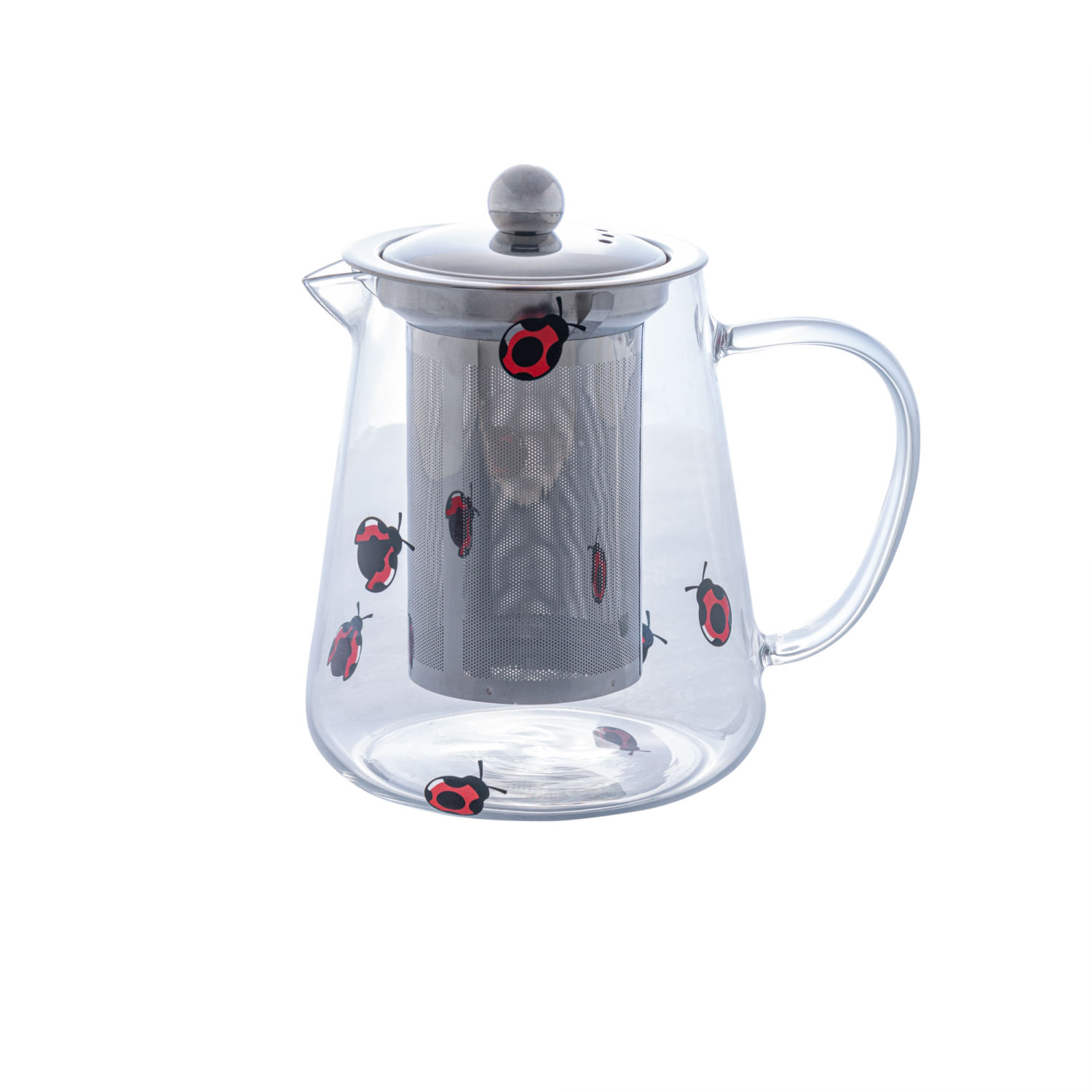 Encontraproduto.com.br - Chaleira De Vidro Com Filtro De Aço Inox Ladybug 750Ml