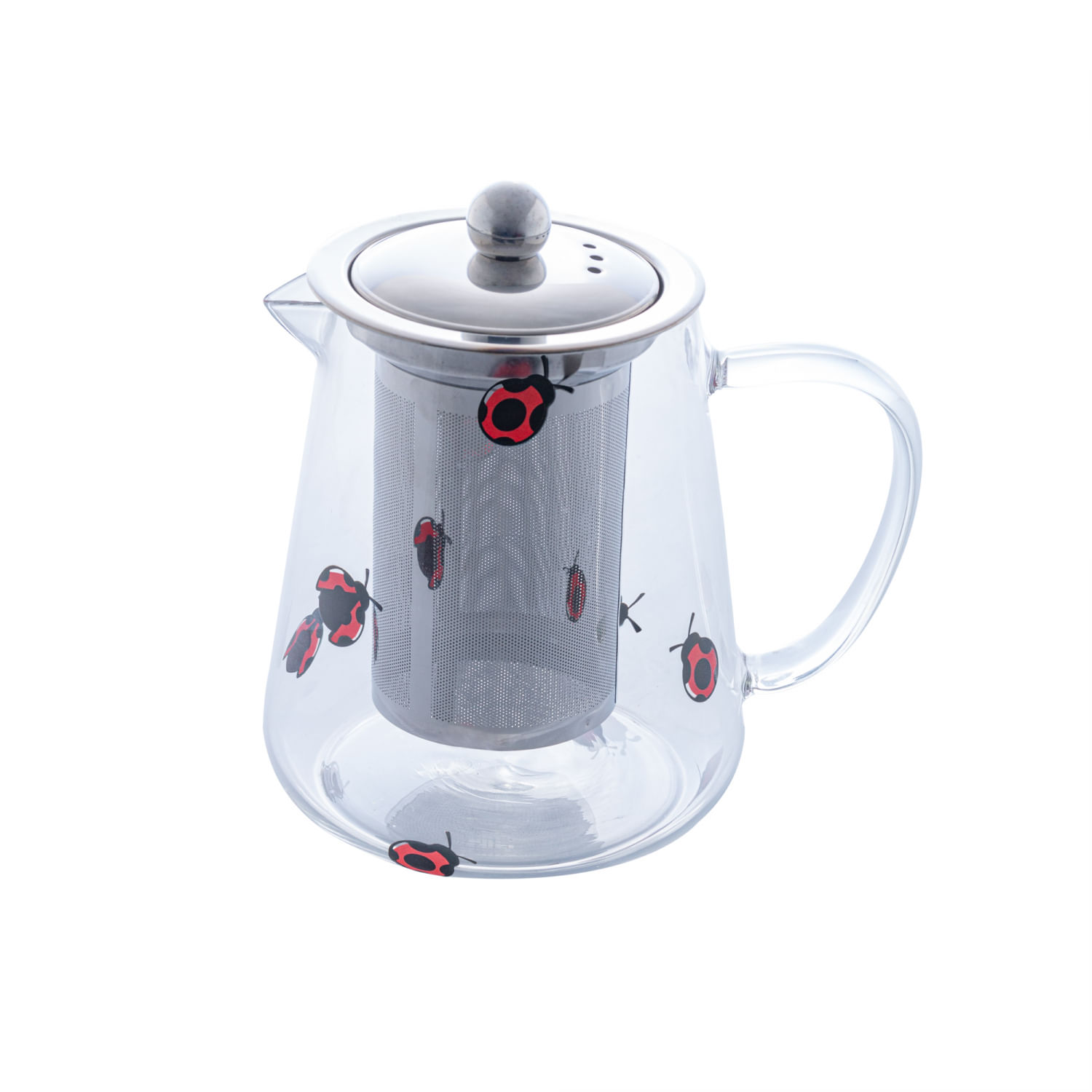 Encontraproduto.com.br - Chaleira De Vidro Com Filtro De Aço Inox Ladybug 750Ml