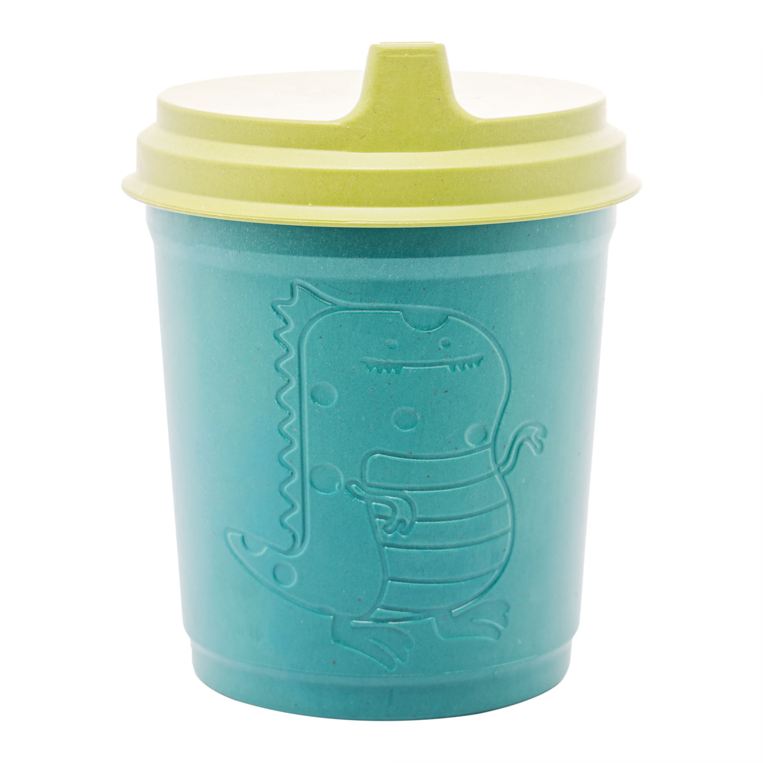 Encontraproduto.com.br - Copo De Bambu Pp Com Tampa Baby Dino Verde 450Ml - Lyor