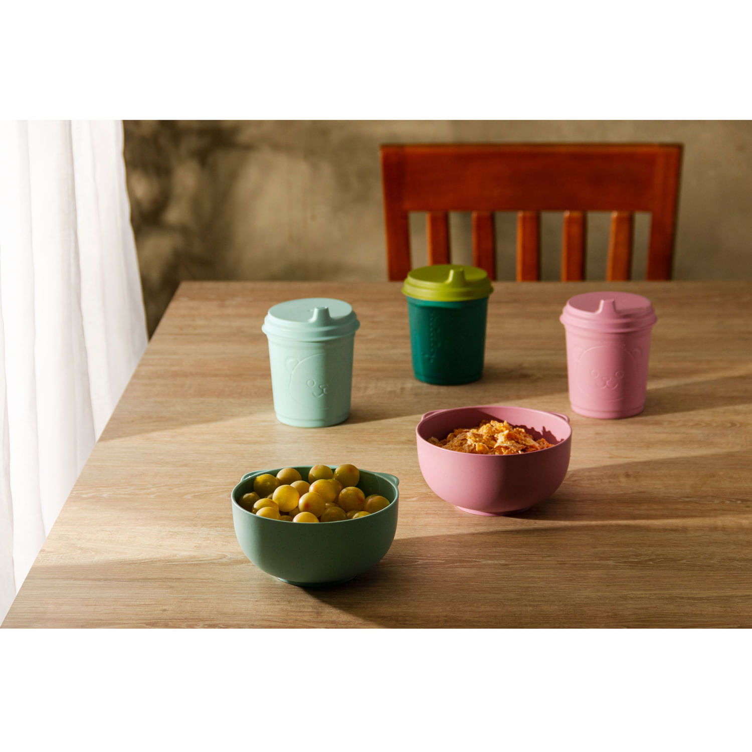 Encontraproduto.com.br - Copo De Bambu Pp Com Tampa Baby Dino Verde 450Ml - Lyor