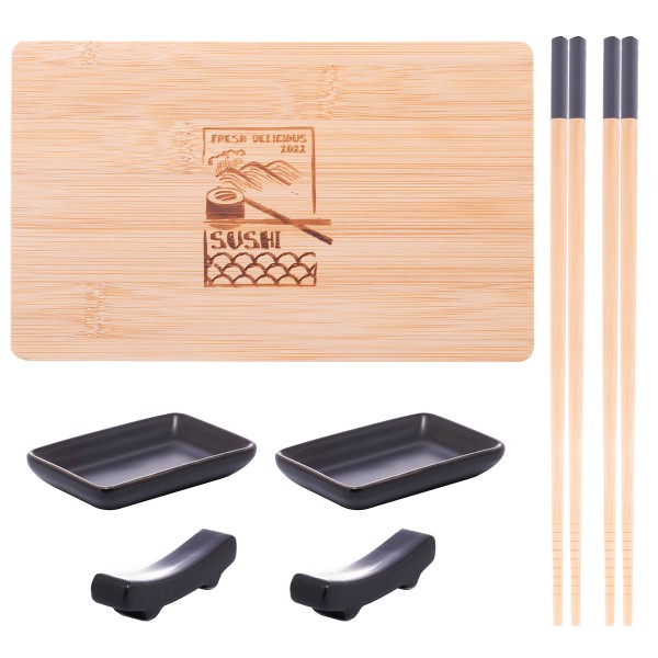 Encontraproduto.com.br - Conjunto para Sushi de Bambu Sapporo 8 Peças