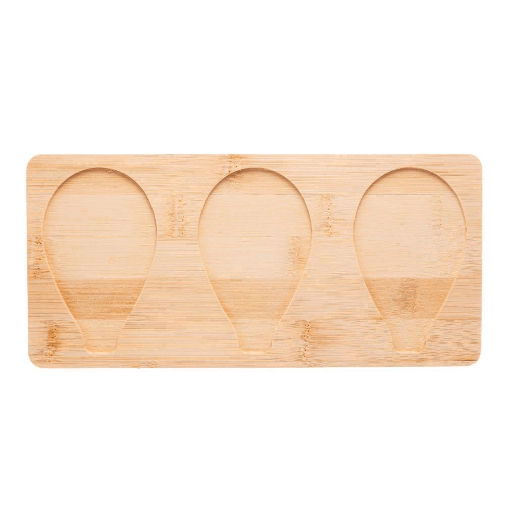 Encontraproduto.com.br - Conjunto 3 Petisqueiras com Bandeja de Bambu 25cm x 12cm x 4cm - Lyor