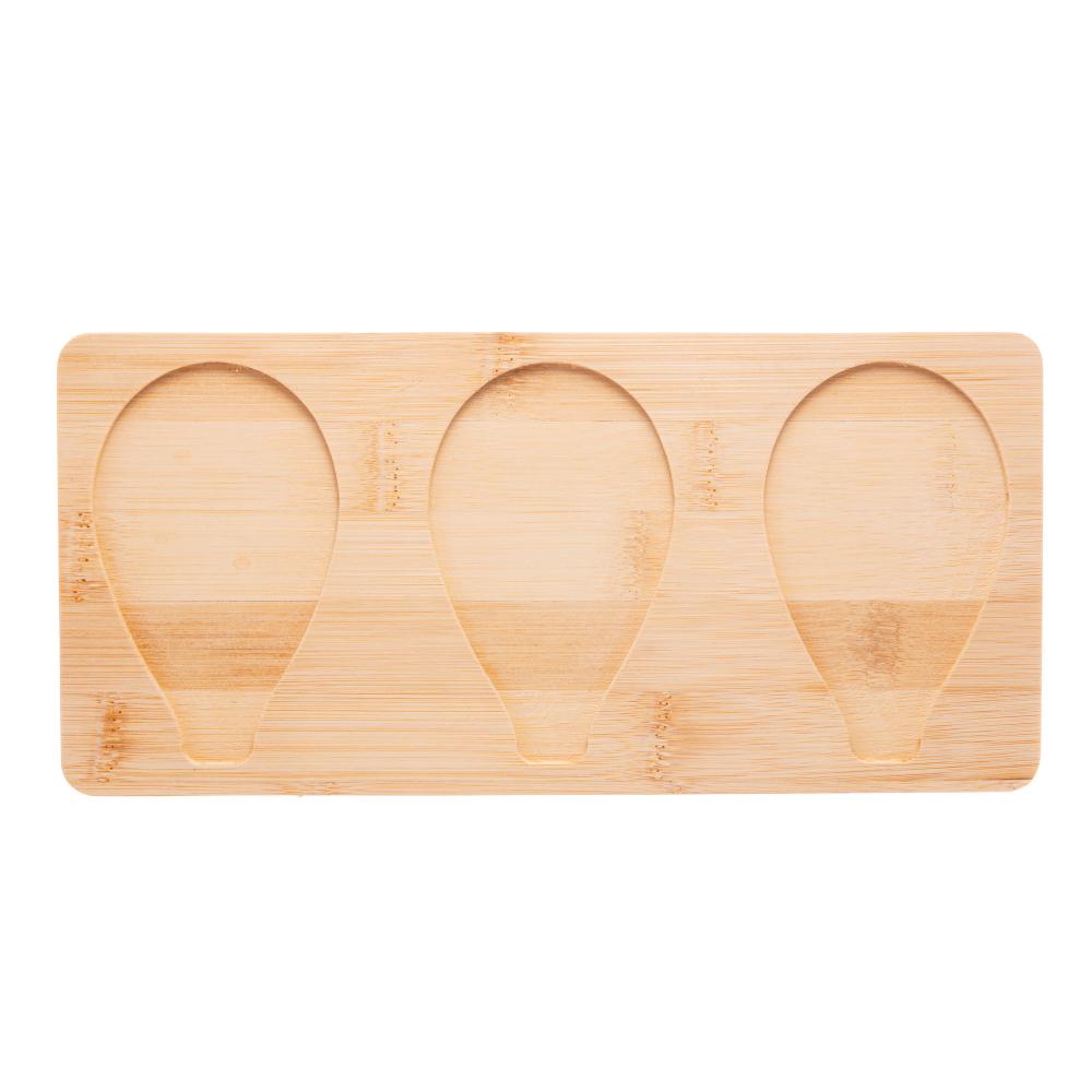 Encontraproduto.com.br - Conjunto 3 Petisqueiras com Bandeja de Bambu 25cm x 12cm x 4cm - Lyor