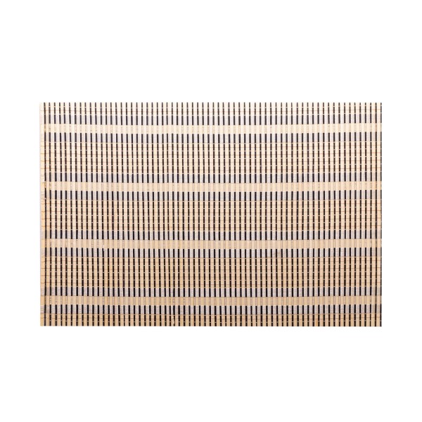 Encontraproduto.com.br - Lugar Americano De Bambu Esteira Cru E Preto 45x30 Cm Lyor