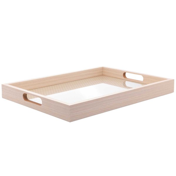 Encontraproduto.com.br - Bandeja Retangular C/ Tressê 40X30cm em MDF Lyor