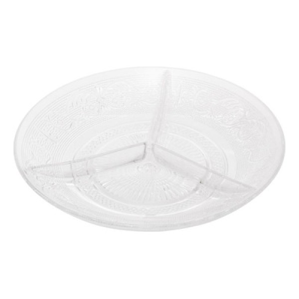 Petisqueira de Vidro com 3 Divisórias Angel 21,5cm - Lyor