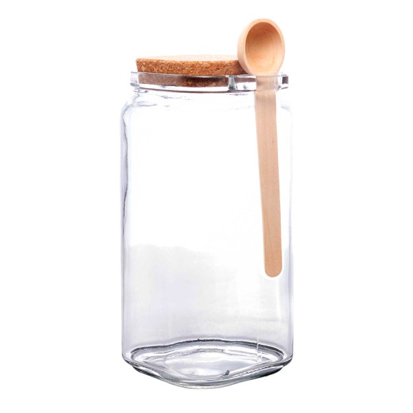 Encontraproduto.com.br - Porta Mantimento C/ Tampa Bambu 650ml em Vidro Lyor