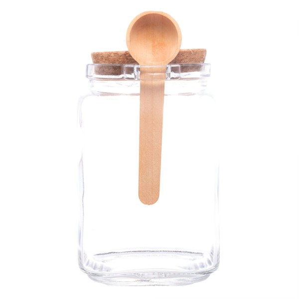 Encontraproduto.com.br - Porta Mantimento C/ Tampa Bambu 650ml em Vidro Lyor