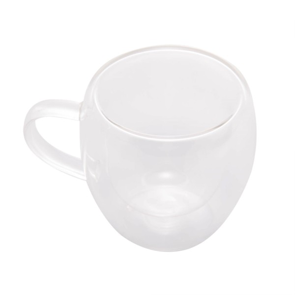 Encontraproduto.com.br - Kit 2 Xícaras Café Parede Dupla Vidro Modern 80Ml