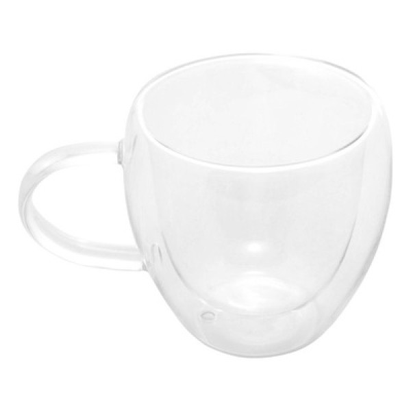 Encontraproduto.com.br - Kit 2 Xícaras Chá Parede Dupla Vidro Modern 250ml