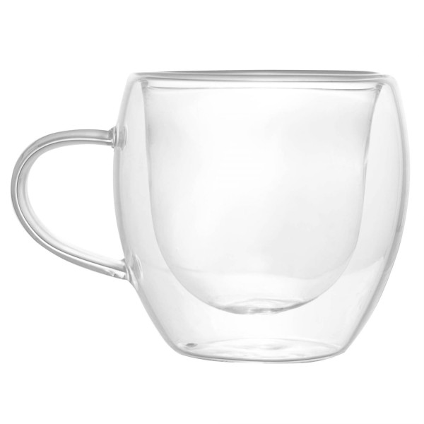 Encontraproduto.com.br - Kit 2 Xícaras Chá Parede Dupla Vidro Modern 250ml