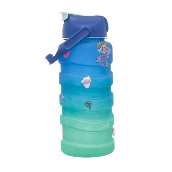 Encontraproduto.com.br - Garrafa Squeeze Wave Azul e Verde Cartelas de Adesivos 2L