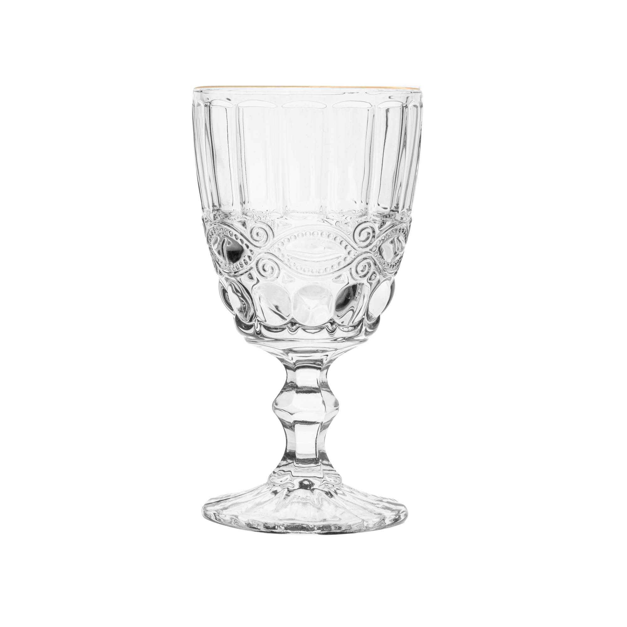 Encontraproduto.com.br - Taça de Água de Vidro com Fio de Ouro Libélula 300ml - Lyor