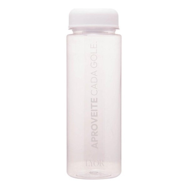 Garrafa Squeeze de Poliestireno Translúcida Branca 520ml - Lyor