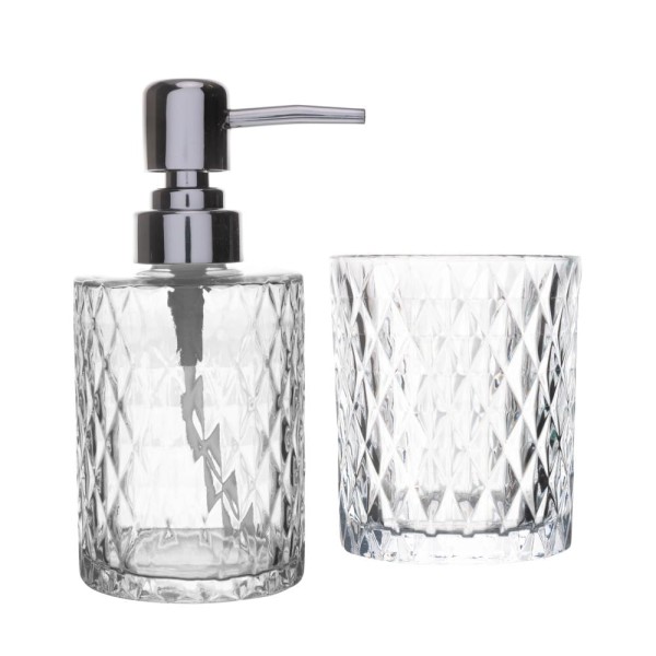Conjunto 2 Peças para Banheiro de Vidro Diamond - Lyor