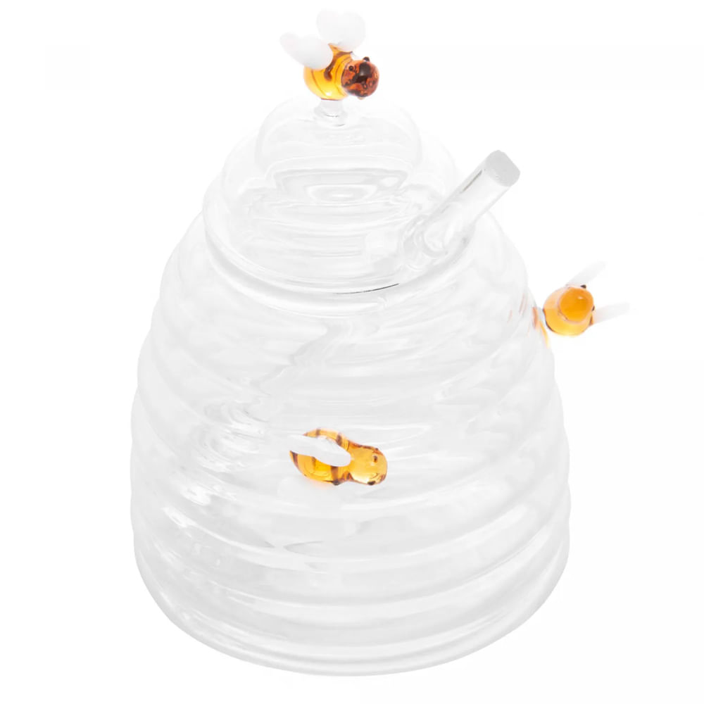 Encontraproduto.com.br - Meleira de Vidro Borossilicato com Pegador Lovely Bee 10cm x 10cm x 13,5 - Lyor