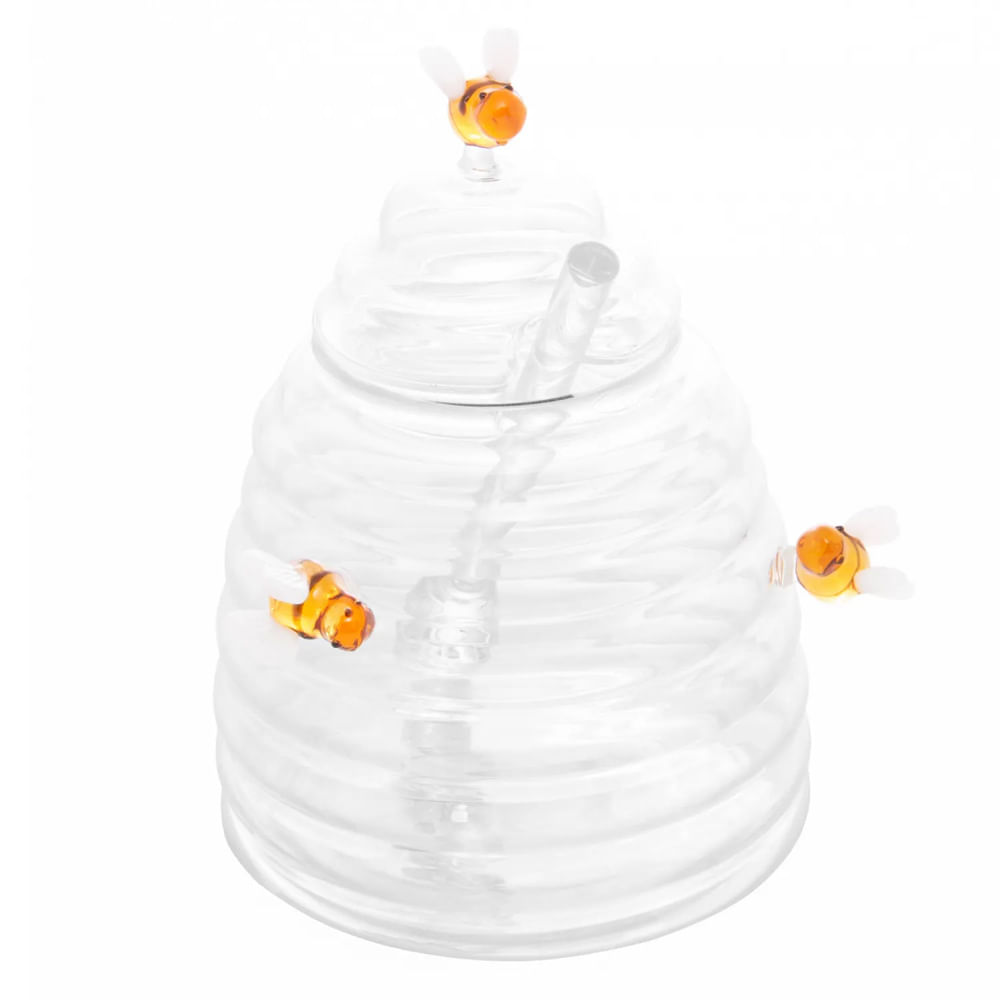 Encontraproduto.com.br - Meleira de Vidro Borossilicato com Pegador Lovely Bee 10cm x 10cm x 13,5 - Lyor