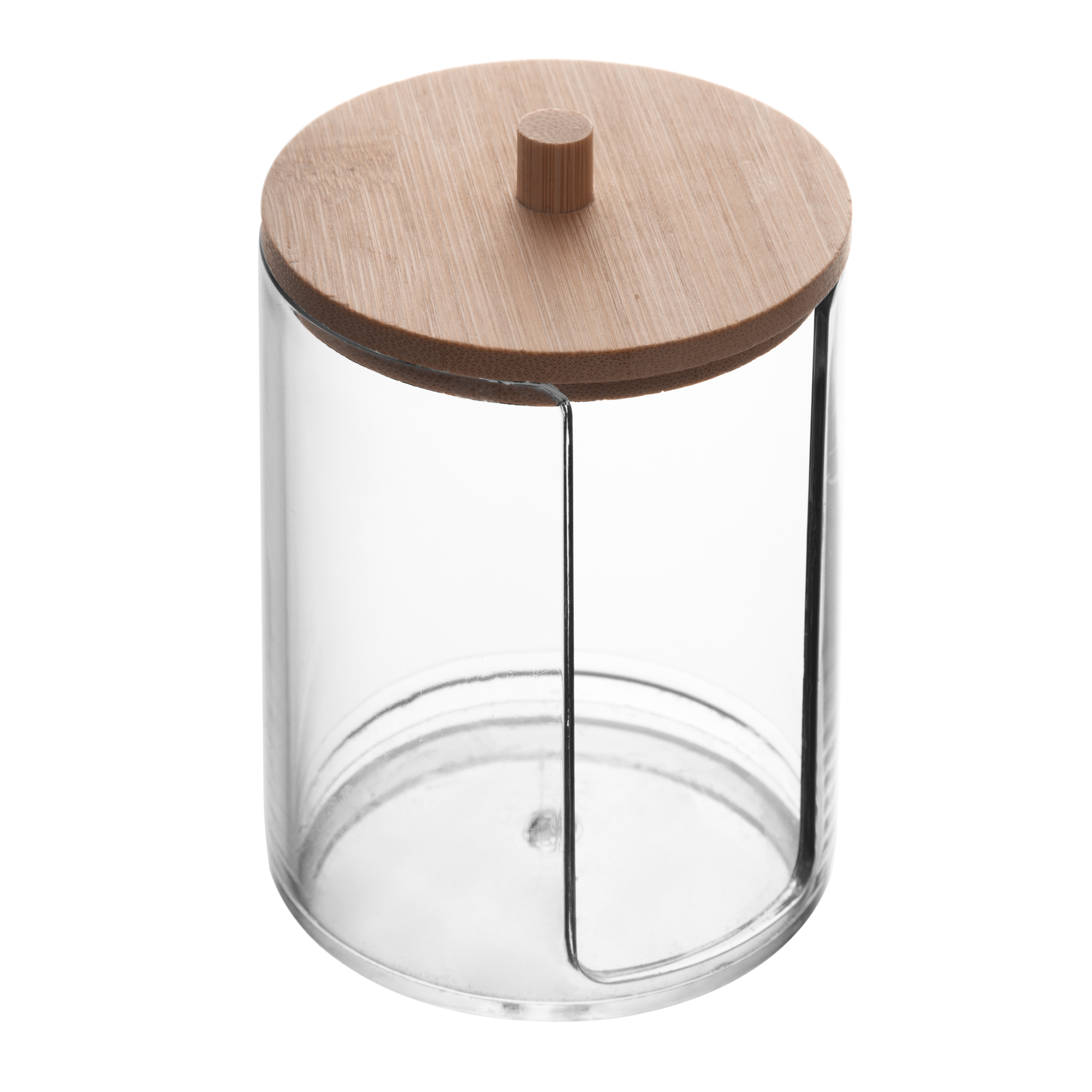 Encontraproduto.com.br - Porta Algodão com Tampa de Bambu 9cm My Box
