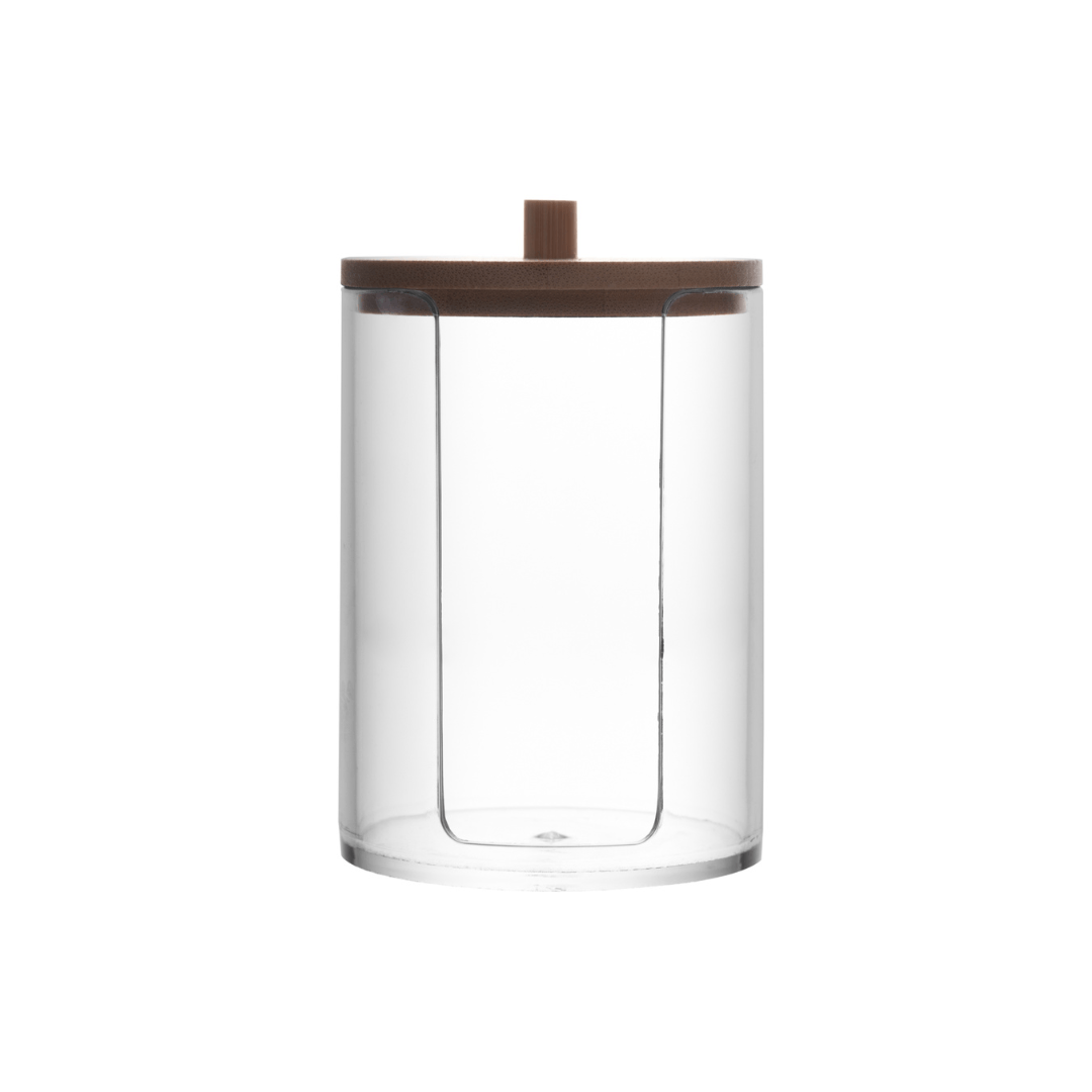 Encontraproduto.com.br - Porta Algodão com Tampa de Bambu 9cm My Box