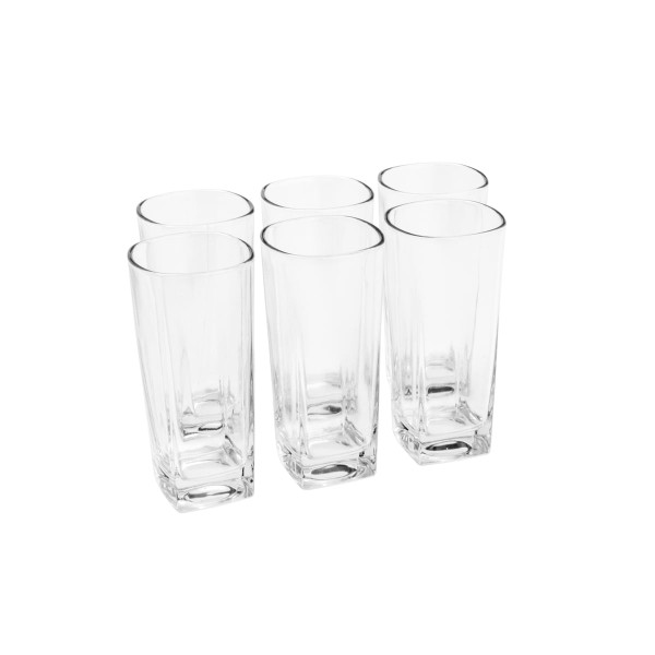 Encontraproduto.com.br - Conjunto De 6 Copos Altos Em Vidro Square 300 ml