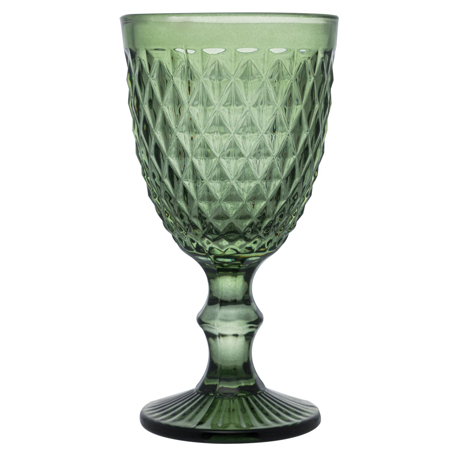 Encontraproduto.com.br - Conjunto 6 Taças de Vidro p/ Água de Vidro 325ml Sodo-Cálcico Bico de Aabacaxi Verde