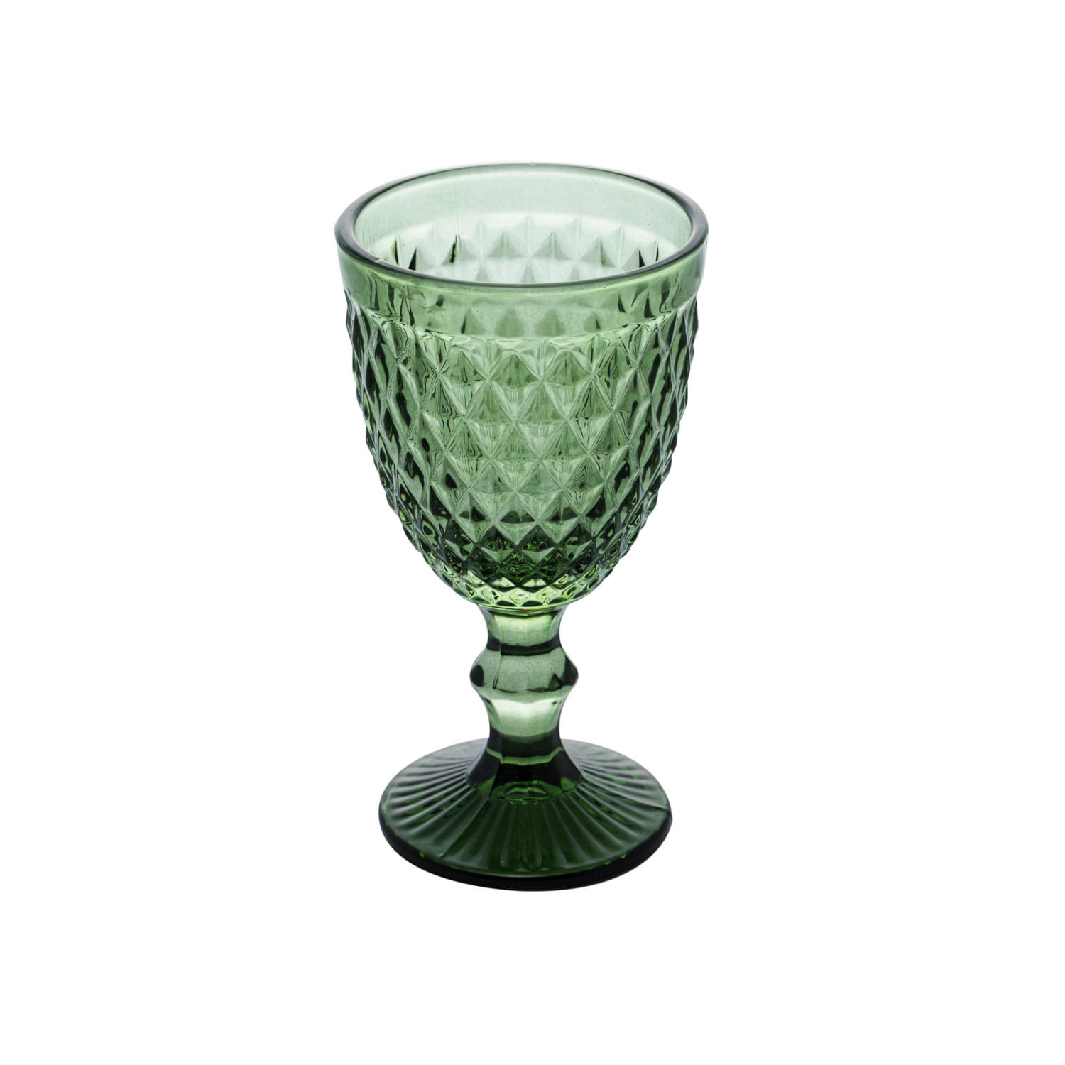 Encontraproduto.com.br - Conjunto 6 Taças de Vidro p/ Água de Vidro 325ml Sodo-Cálcico Bico de Aabacaxi Verde