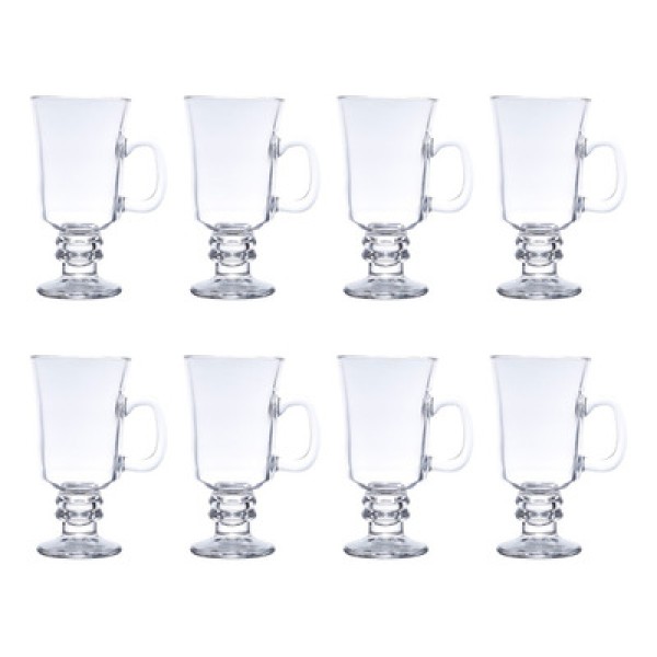 Conjunto 6 Taças de Cappuccino de Vidro com Pé 250ml - Lyor
