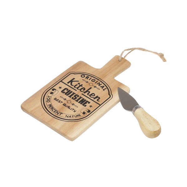 Encontraproduto.com.br - Tábua de Cortar e Servir Quadrada para Queijo em Madeira Lyor 19cm 6771
