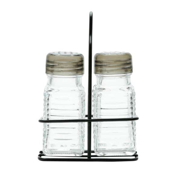 Saleiro E Pimenteiro Com Suporte Lyor De Vidro 70ml