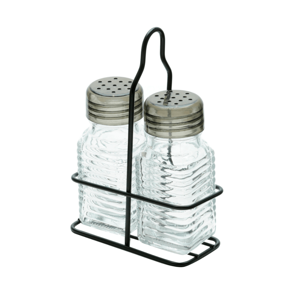 Encontraproduto.com.br - Saleiro E Pimenteiro Com Suporte Lyor De Vidro 70ml