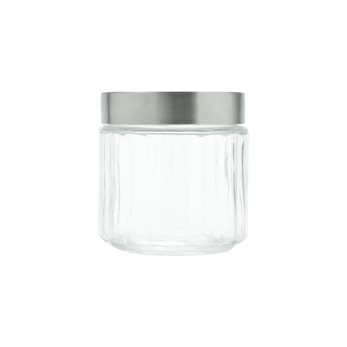 Encontraproduto.com.br - Pote Redondo Em Vidro Borossilicato com Tampa de Aço Inox com Visor de Acrílico Sydney 870 ml
