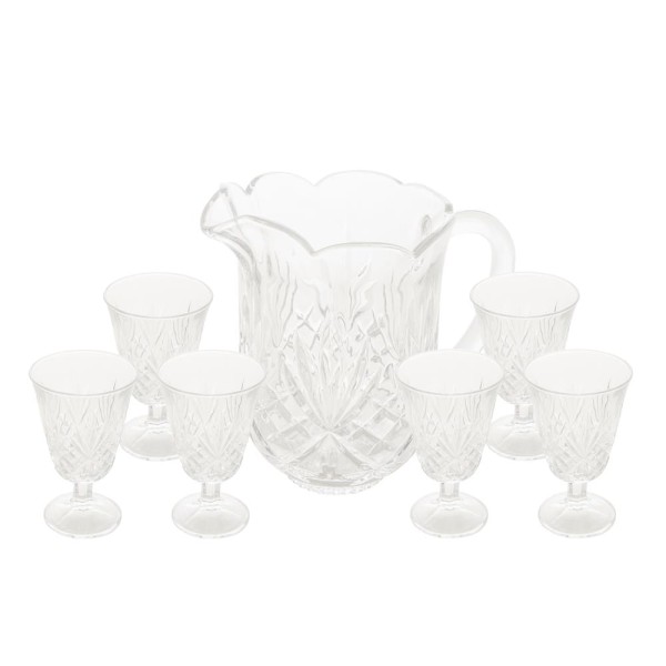 Encontraproduto.com.br - Conjunto Jarra com 6 Taças de Cristal Dublin 1,5L/200ml - Lyor