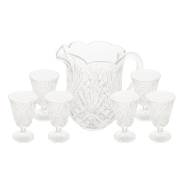 Conjunto Jarra com 6 Taças de Cristal Dublin 1,5L/200ml - Lyor