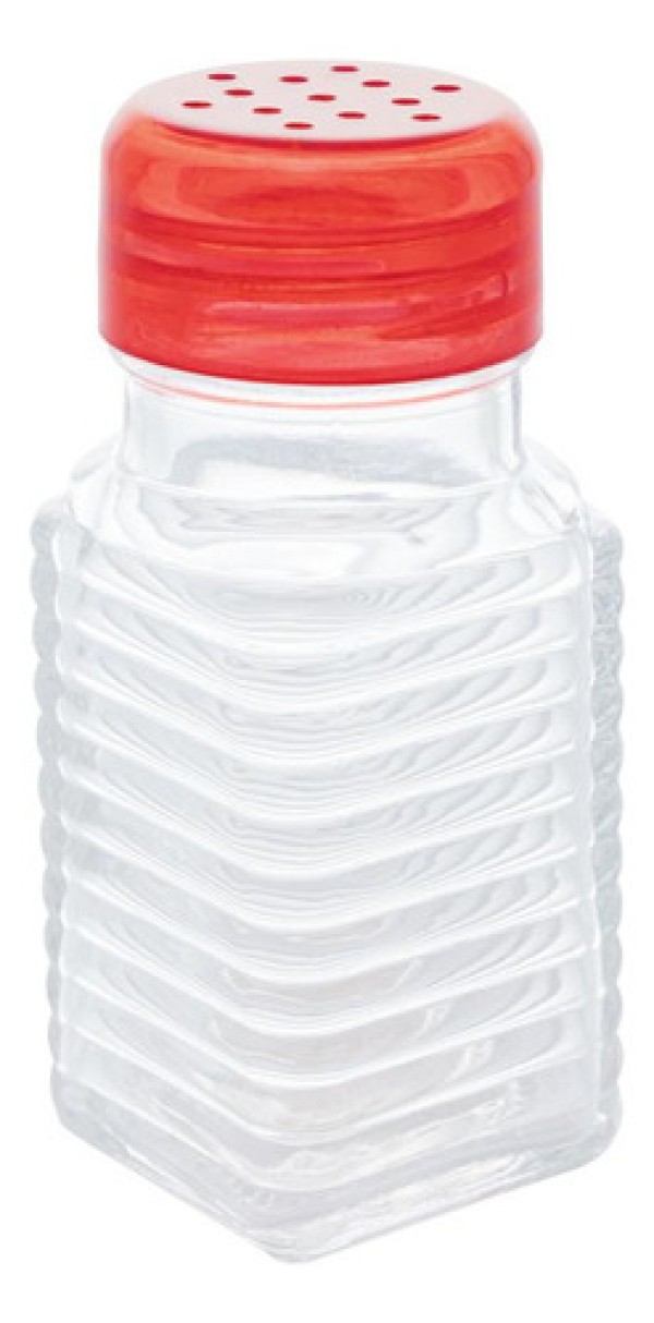 Pote para Temperos de Vidro com Tampa Vermelha 80ml - Lyor