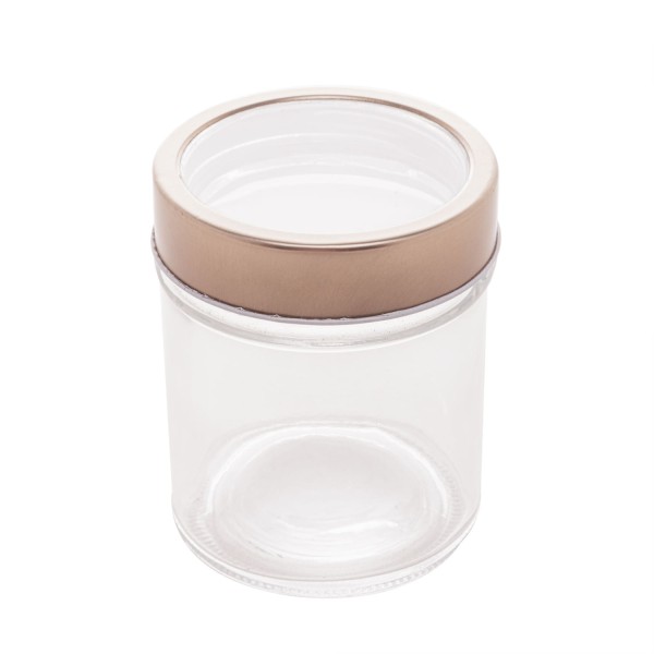 Encontraproduto.com.br - Pote em Vidro com Tampa em Metal Lyor Rosé 350 Ml