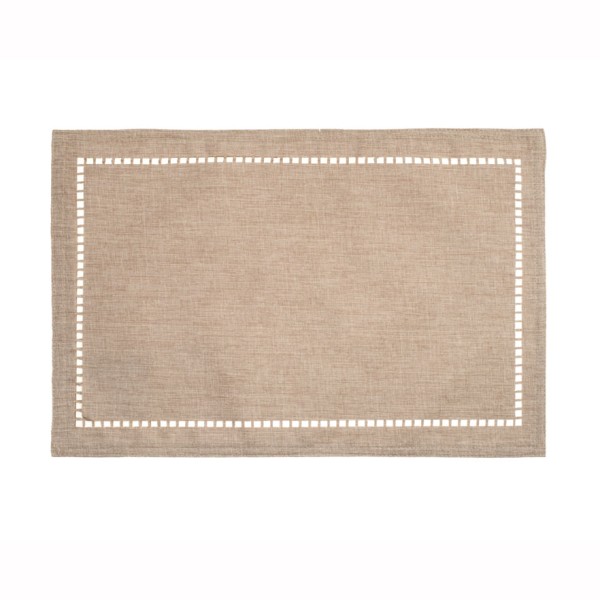 Encontraproduto.com.br - Lugar Americano de Poliéstere Linho Lévis 45X3ocm Bege
